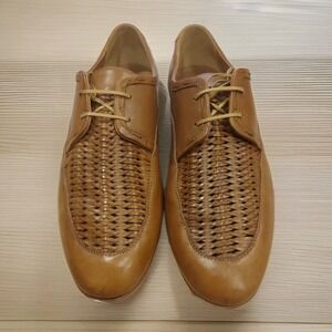 ARMANDO CABRAL Lisboa Brown woven-vamp leather lace up shoes Size Eu 45/ US12